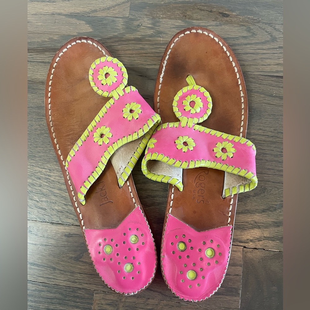 Jack Rogers Sandals - Pink and Green